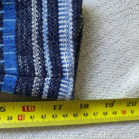 RW&Co Striped Tweed Blue Striped Open Front Cropped Blazer Jacket Size 2 - Picture 13 of 13